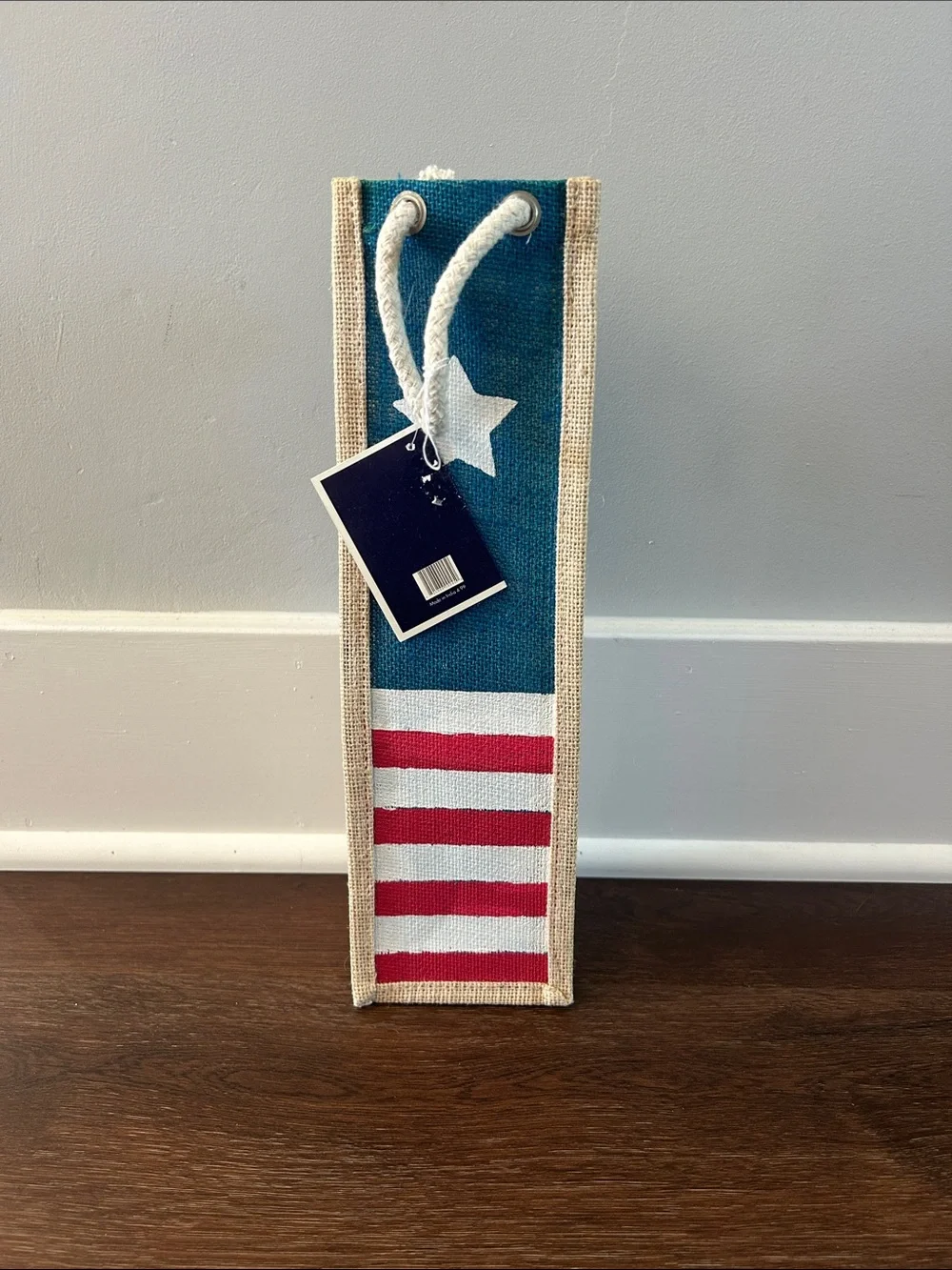 Patriotic Wine Bottle Gift Bag - Blue, Red, White